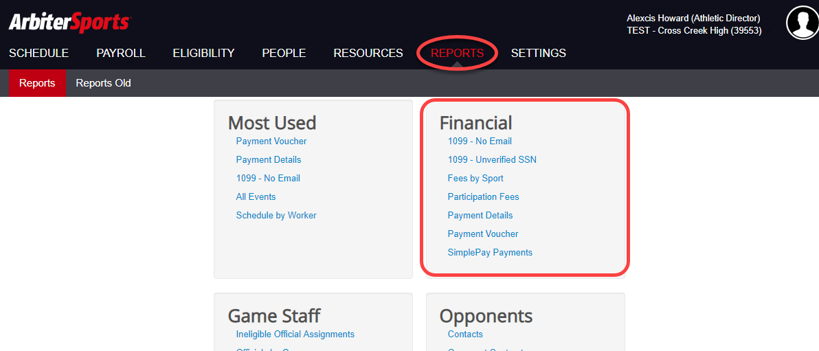 ArbiterGame Reports - Financial