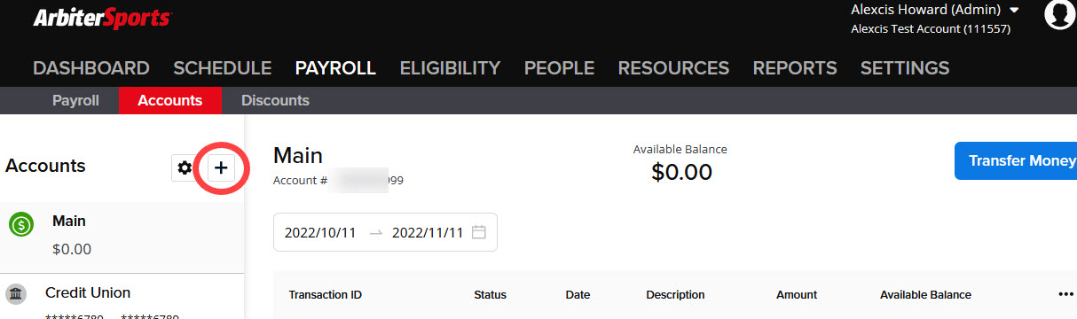 Adding a Bank Account