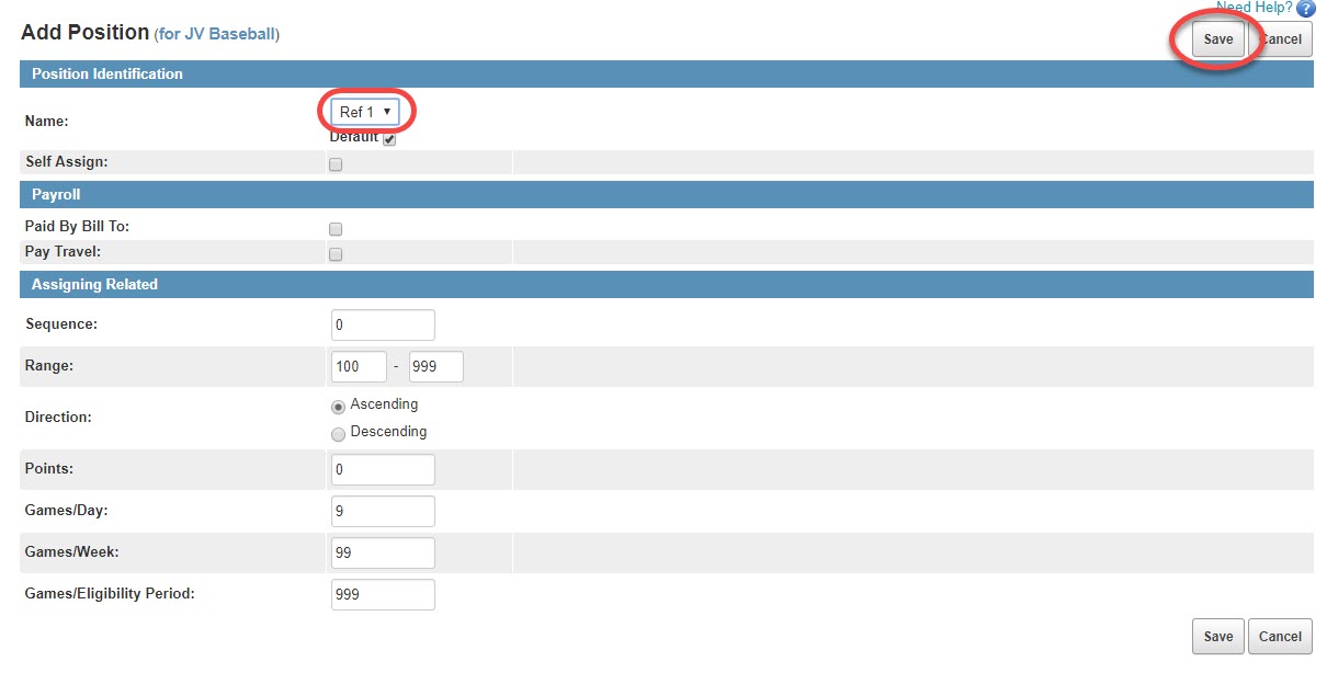Positions (Adding, Editing, & Deleting)