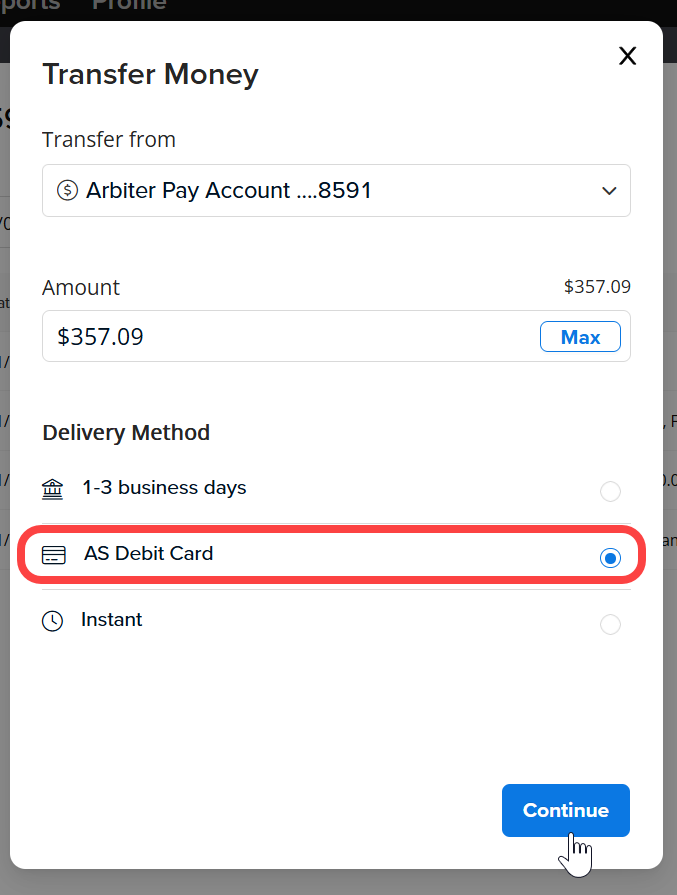 How to Transfer ArbiterPay Funds (Debit Card)