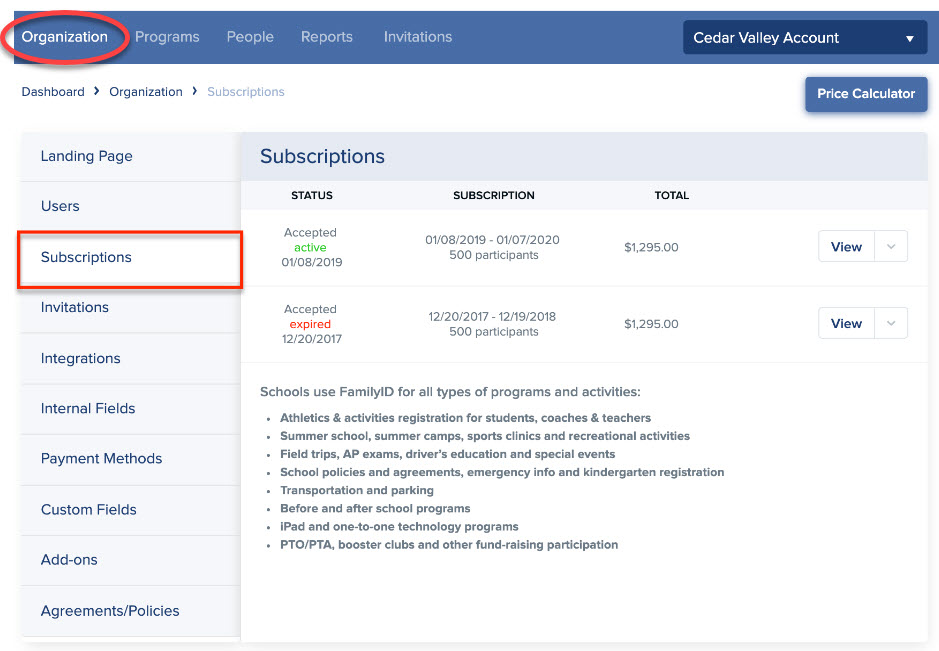Student Registration Share / Print a Subscription Agreement