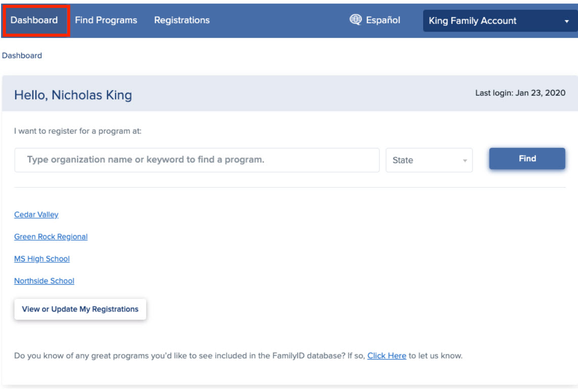 Finding a Program - Student Registration