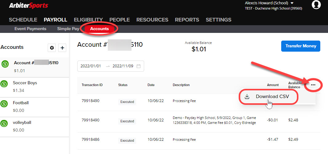 Viewing Payment History